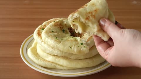 no oven! Make a simple pita bread.NO오븐!동글동글 간단하게 만드는 피타브레드
