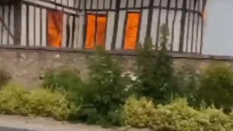 Church on fire in France
