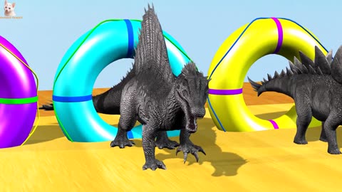 The animals crossing the river, are of different colors #animals #rivercrossing #kids