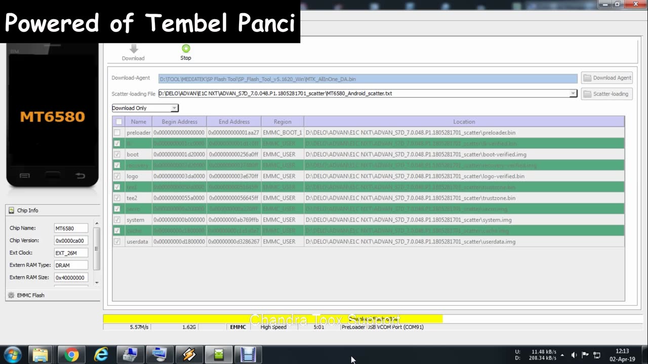 Advan E1C NXT Flashing via SPFlashtool by Tembel Panci