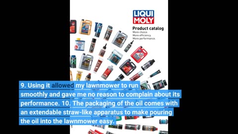 Käuferbewertungen : LIQUI MOLY Rasenmäher-Öl SAE 30 | 1 L | Gartengeräte-Öl | Art.-Nr.: 1264