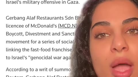 MCDONALD`S MAKAYSIA SUES ISRAEL BOYCOTT MOVEMENT FOR $1 MILLION