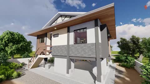 Small House Elevated Design 10x10m w/ 3 Bedrooms