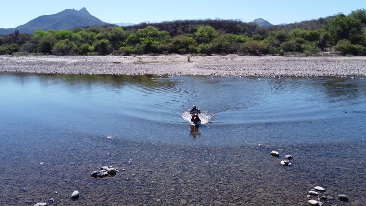 Crossing deep water near Tubares, Chihuahua, Mexico