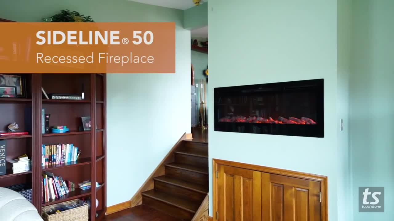 Touchstone Sideline Recessed Electric Fireplace Installation