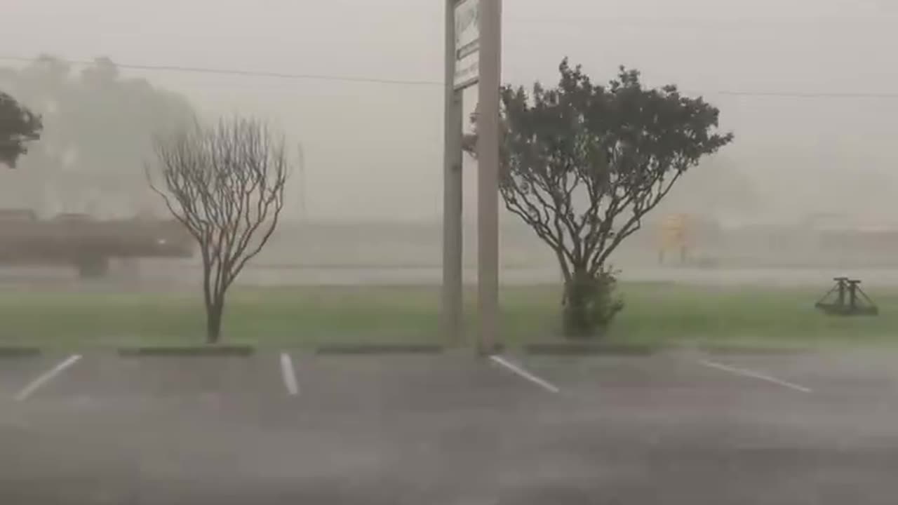 Hail just started coming down in Lake Dallas, Texas