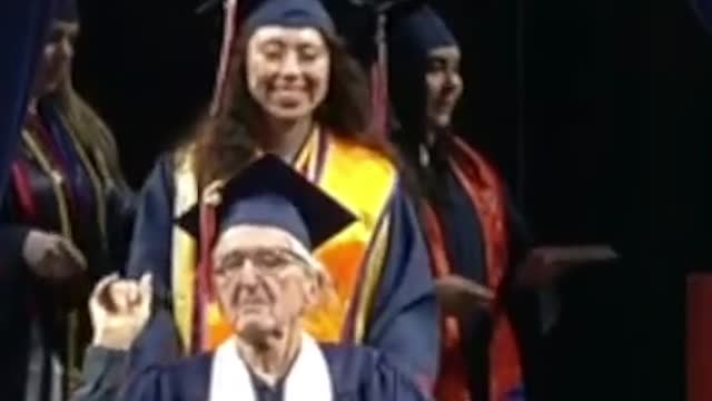 88-year-old graduates college with his granddaughter