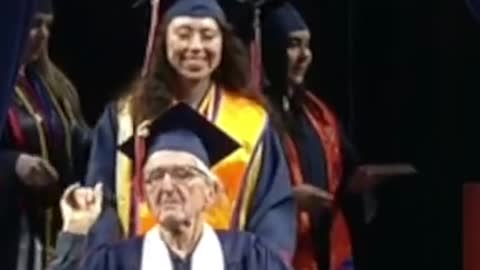 88-year-old graduates college with his granddaughter