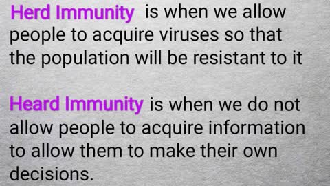 Herd and Heard Immunity...
