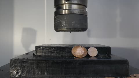 Crushing Coins with Hydraulic Press