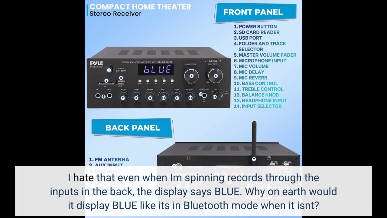 Pyle Wireless Bluetooth Stereo Power #Amplifier - 200W-Overview