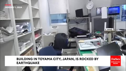 WATCH- Building In Toyama City, Japan, Gets Hit By Earthquake