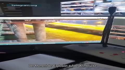 Der Moment der Explosion auf der Krimbrücke