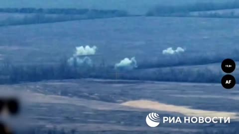 Russian Grad unguided missile kills Ukrainian armour, March 2023