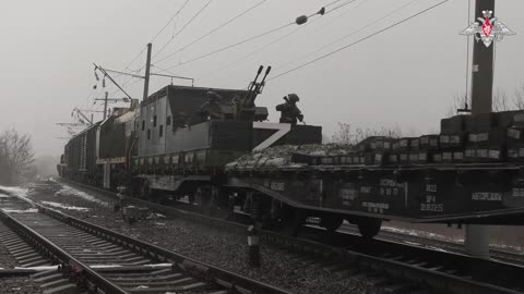 The work of an armored train during a special military operation.