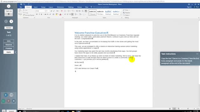 Word CH 2 Training