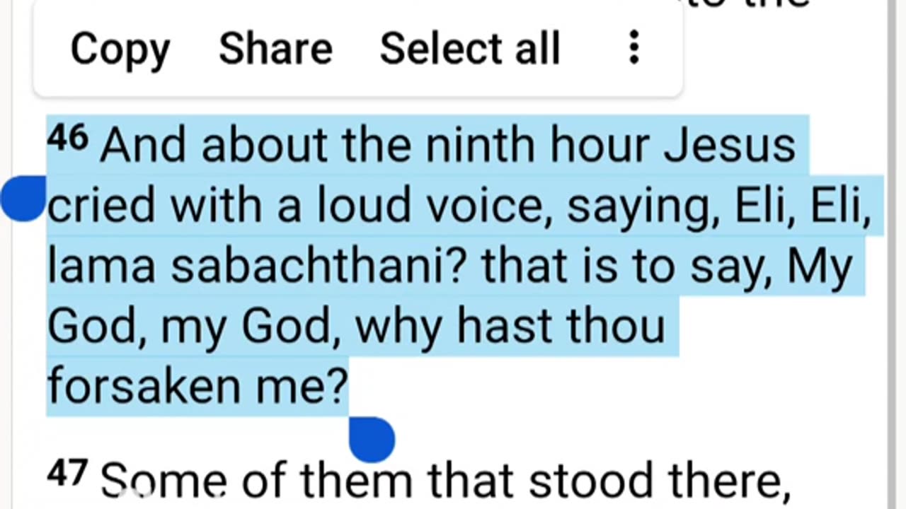 Why Jesus says God has Forsaken Him