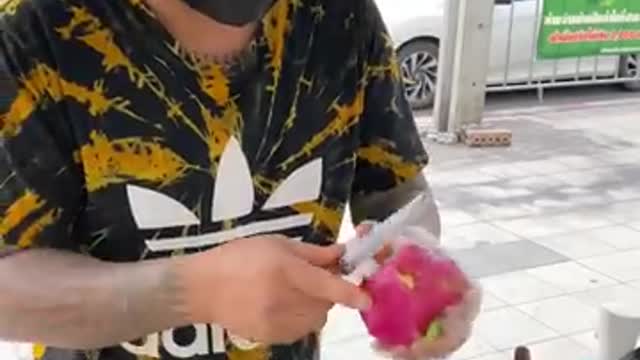 Amazing Dragon Fruit Cutting Skills _ Thai Street Food _shorts-kPOCAauGjek