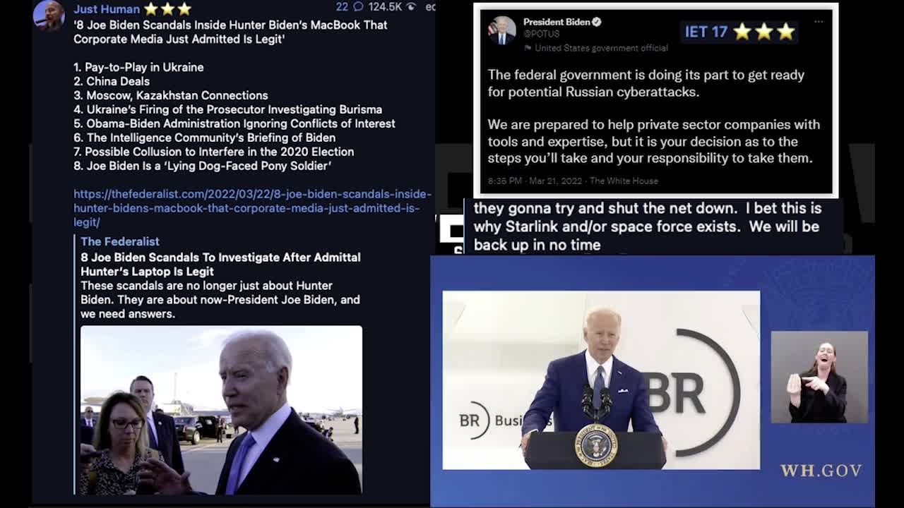 3.23.22: You are witnessing the [DS] Collapse! Their PROPAGANDA is FAILING! L@ptop, J@bs, W@r. PRAY!