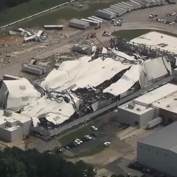 NEW - Tornado heavily damaged a large Pfizer pharmaceutical plant in North Carolina on Wednesday.