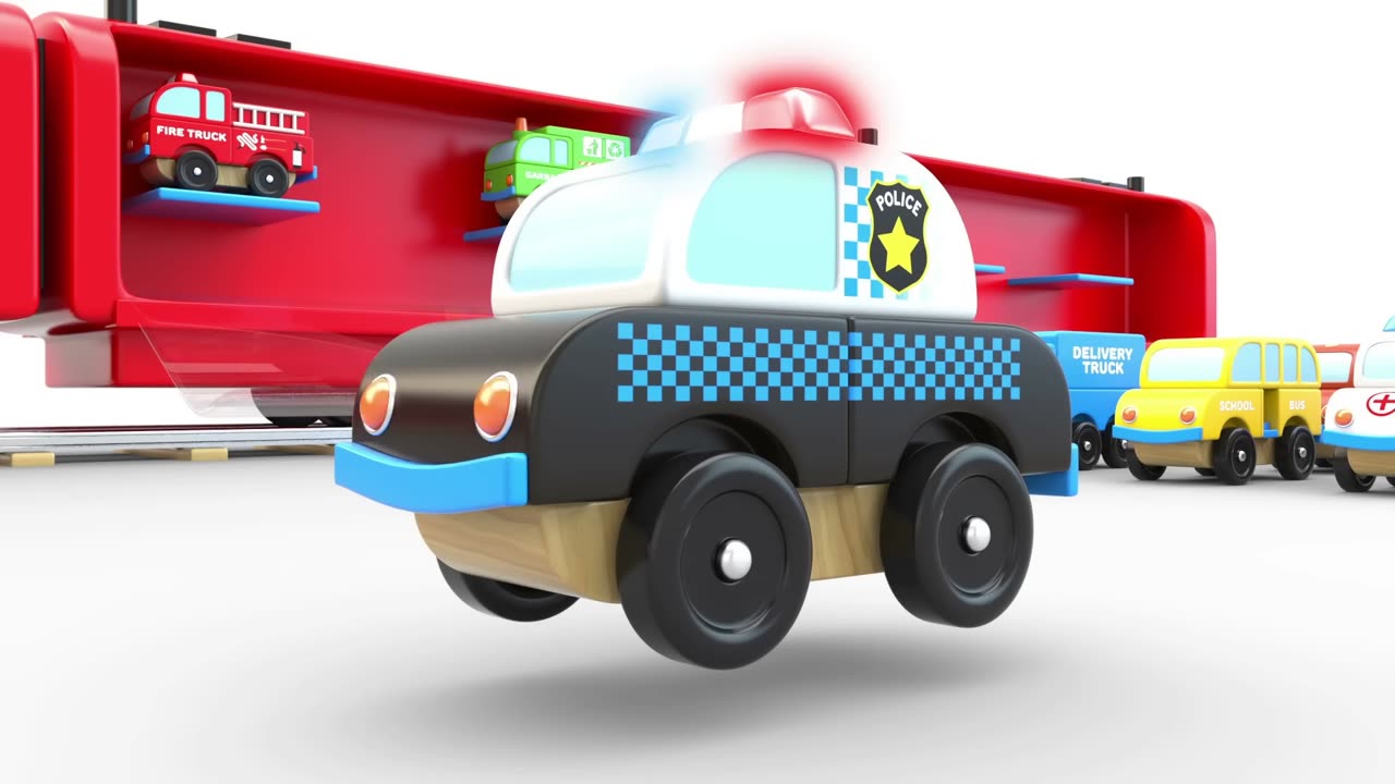 colors for children to learn with train transporter toy street vehicles