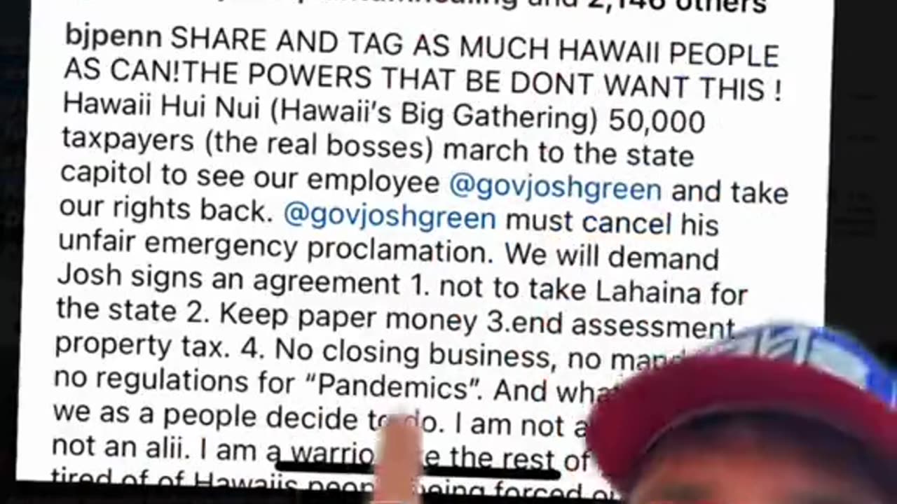 BJ penn leading a 50,000+ people march to Lahaina