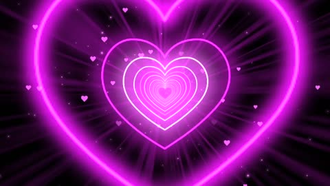 226. Heart Tunnel Background💖Pink Animation Video Neon Heart r Heart