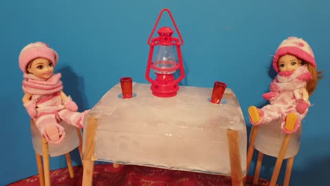 [DIY] Barbie Doll Ice Dining Table and Chairs - Doll Dining Table and Chairs made from Ice