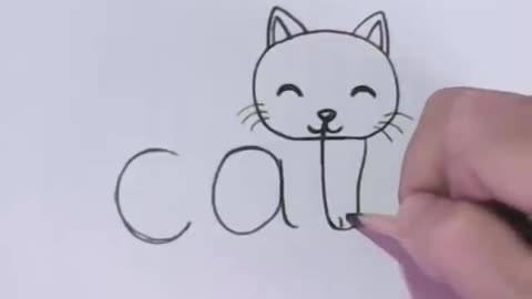 How to turn the word cat into a cartoon character