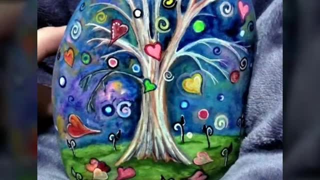 Diy outstanding daisy flowers rock stone painting