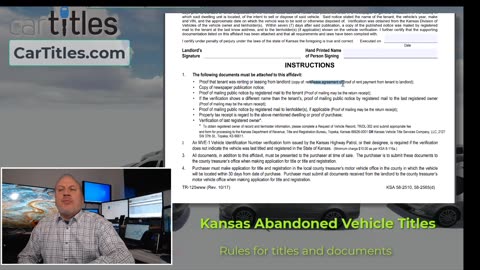How to Process an Abandoned Vehicle on Rented Property in Kansas