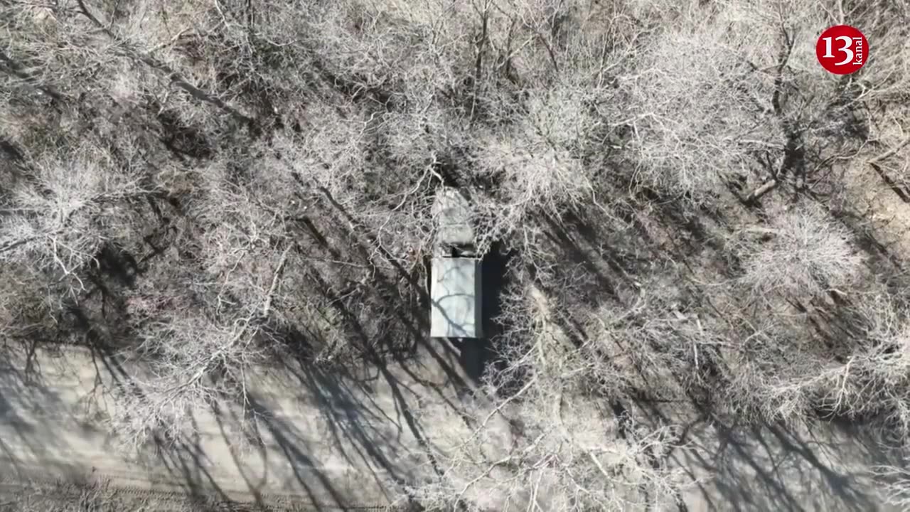 Drone fired continuously at Russian ammunition truck - the invaders fell down and ran into trench