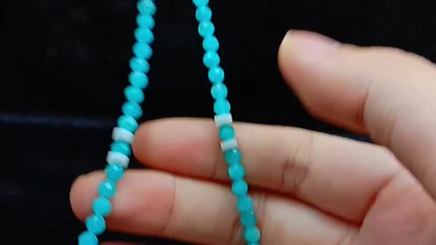 Faceted Amazonite and white mop necklace full strand 16inch Perfect Gifts For Her 20240222-06-08