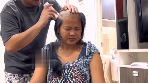 Indonesian woman headshave