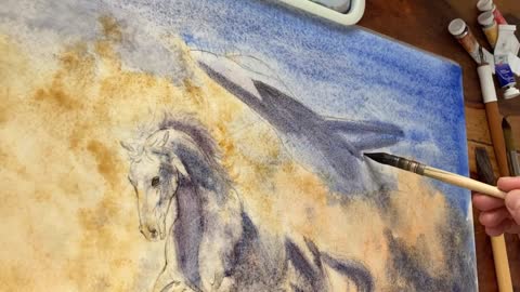 WATERCOLOUR TIMELAPSE A TRIBUTE TO AVIATION