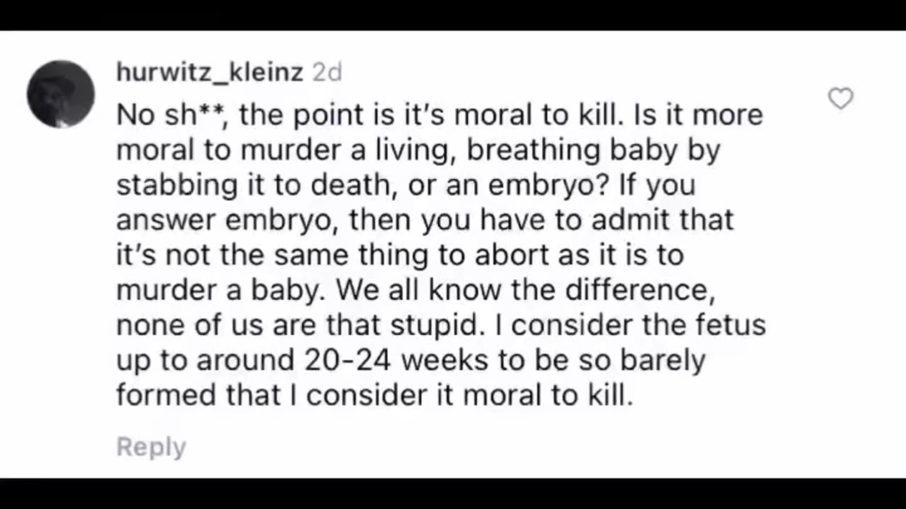 No, it is not “more moral” to kill a human fetus than it is to kill a human baby