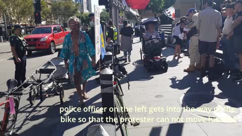 Melbourne protest rally 16 04 2022 First encounter with police over Long Bike