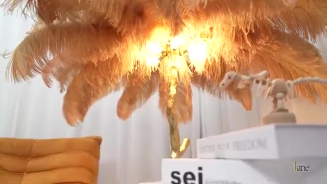 Ostrich Feather Resin Floor Lamp