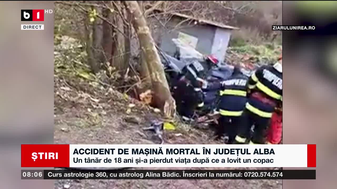 ACCIDENT DE MAȘINĂ MORTAL ÎN JUDEȚUL ALBA_Știri B1_20 nov 2022