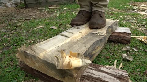 DUGOUT CANOE BUILD - Timelapse, by Outbackmike