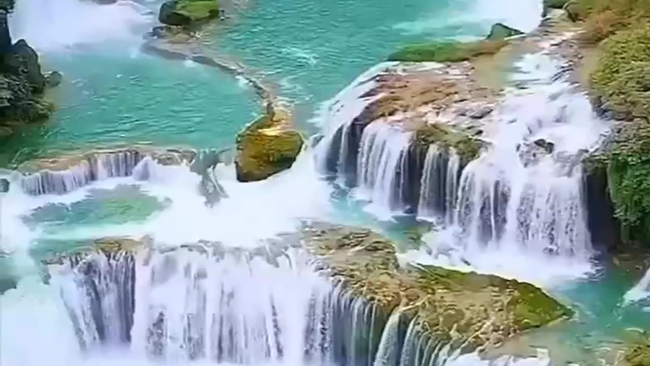 Shore of water falling