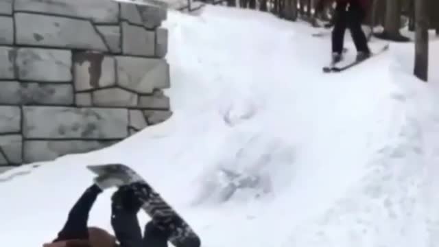 Skier Stumbles Upon A Snowboarder And It Ends Bad For Both