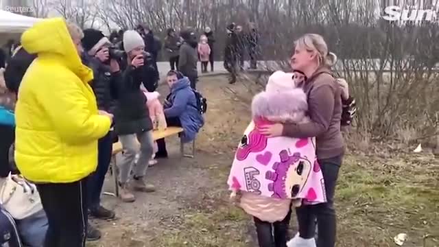 Heartwarming moment Ukrainian mother reunites with children at Hungary-Ukraine border