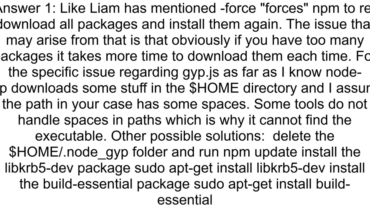 npm install force flag