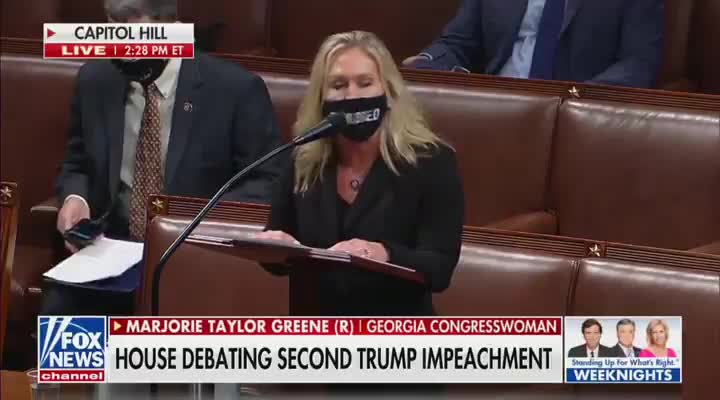 Marjorie Taylor Greene during Trump Impreachment hearings