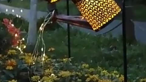 Solar led String Light Enchanted Watering Can Light Waterproof Garden Decor Metal Retro Lamp