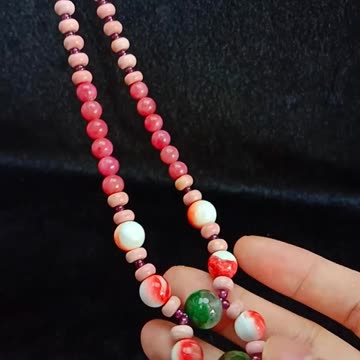 spiny oyster Rhodonite Tourmaline Rubellite Apyrite Ghost phantom quartz colorful necklace02