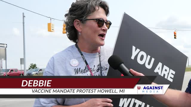 Vaccine Mandate Protest At St. Joe's Hospital In Howell, MI - Interviews