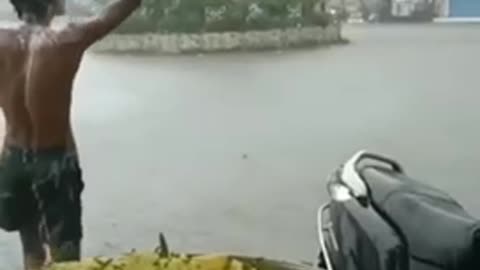 Taking bath on road Funny video