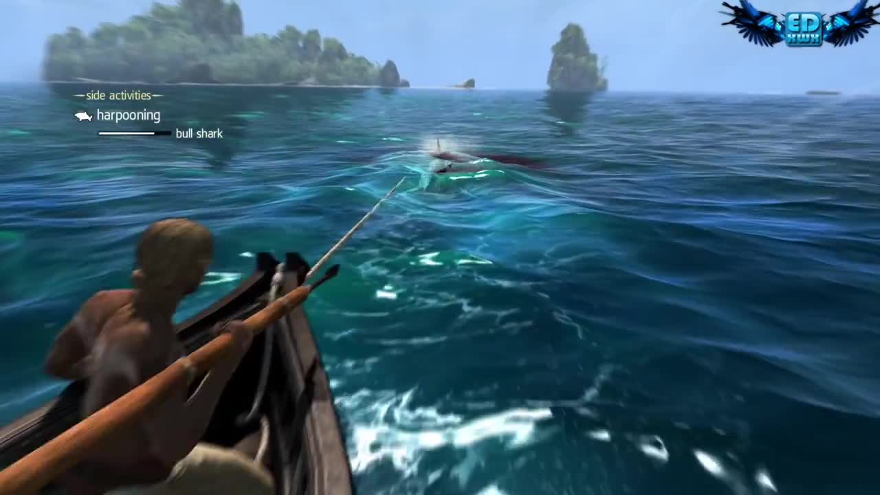 Assassin's Creed 4 All Harpooning Activities & The White Whale ( Moby Dick )